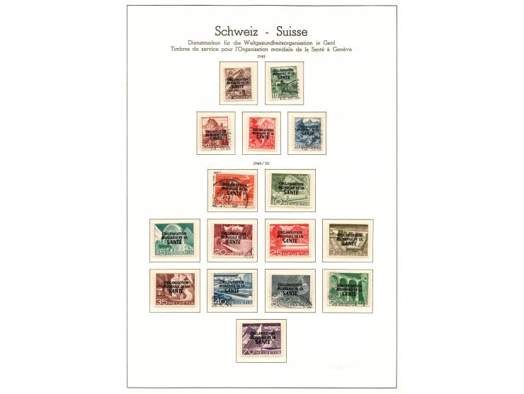Swiss Collection of official stamps for the international authorities in Switzerland Mixed condition in  LEUCHTTRUM album pag